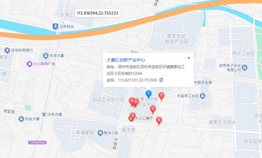 大集汇创新产业中心地图示意