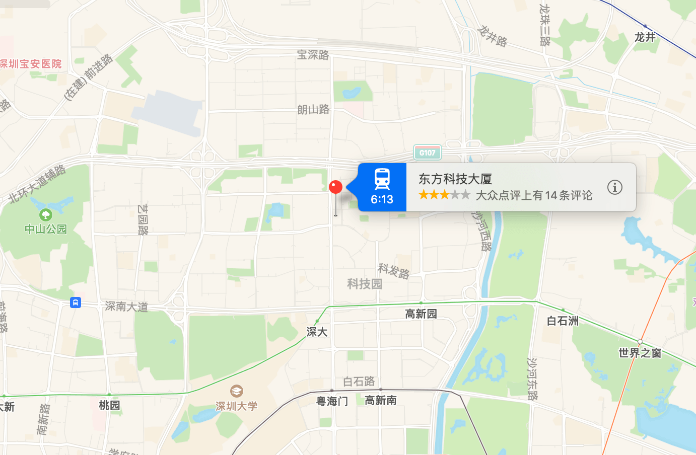 东方科技大厦地图示意