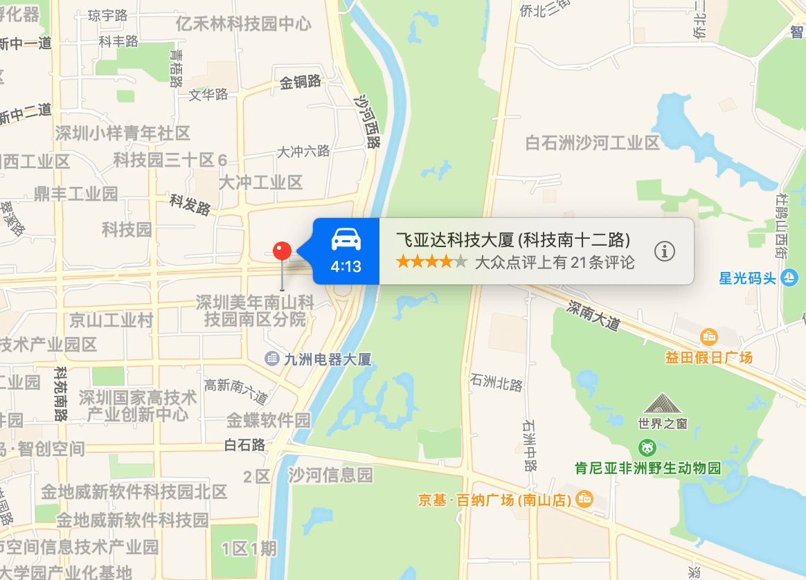 飞亚达科技大厦地图示意