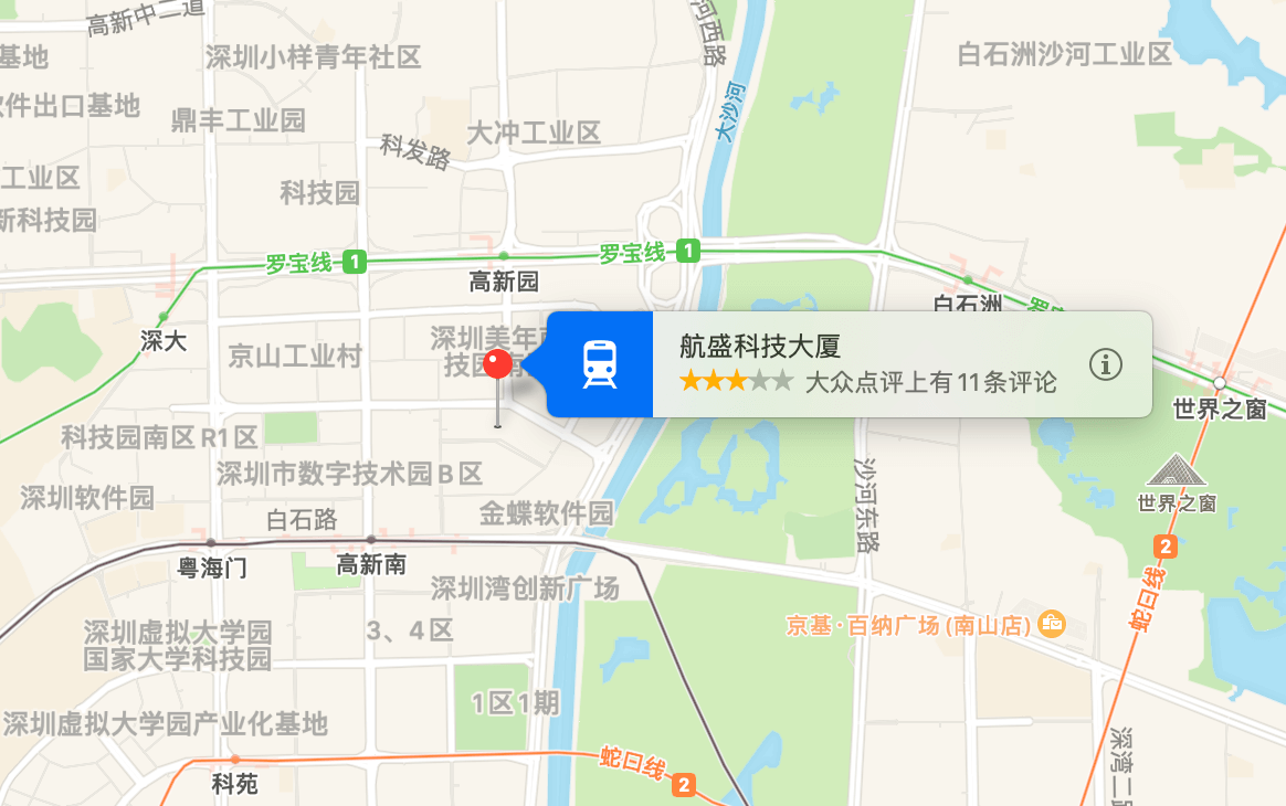 航盛科技大厦地图示意