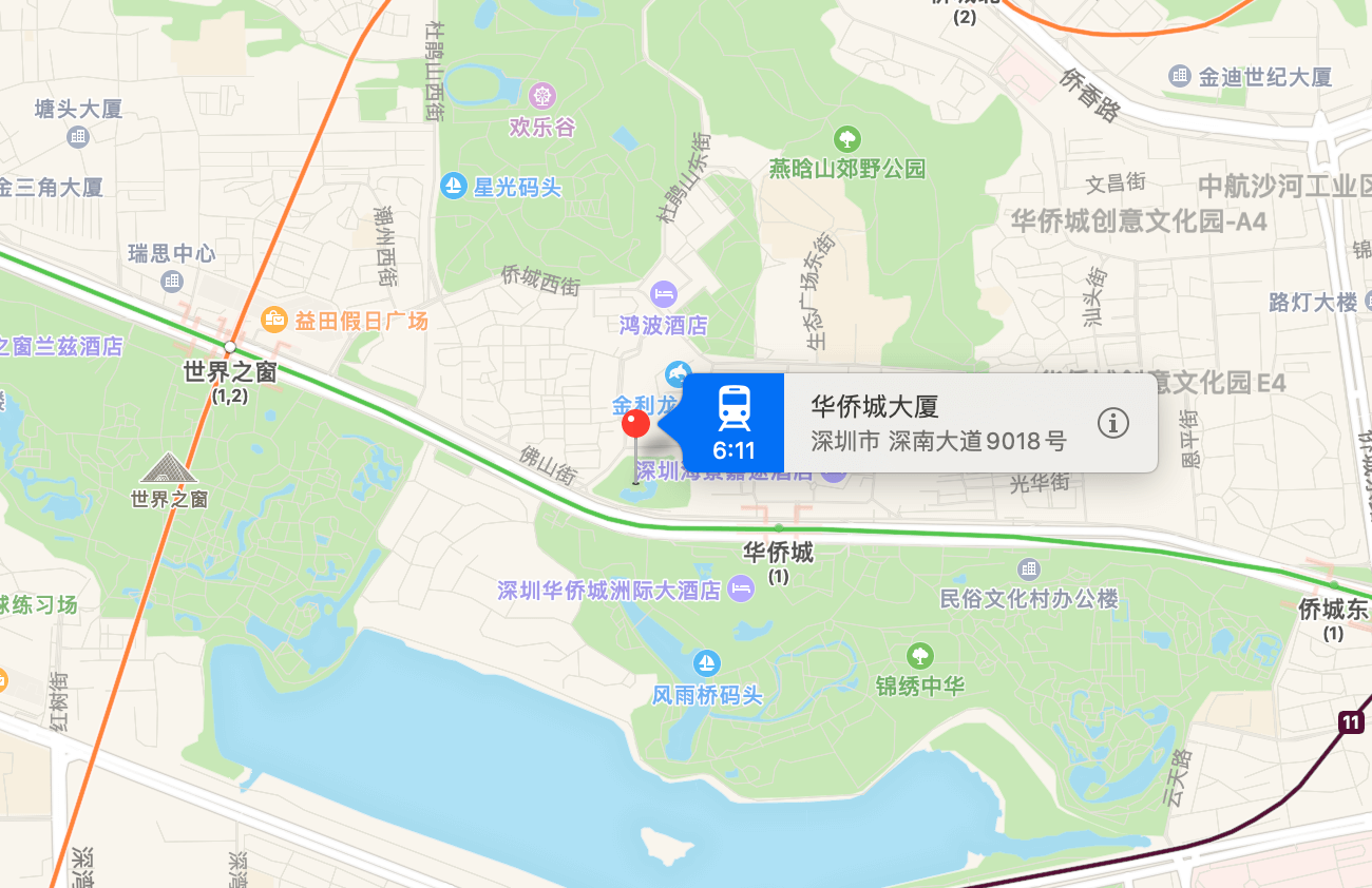 华侨城大厦地图示意
