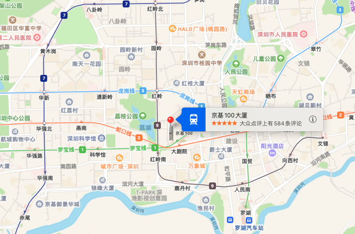 京基100大厦地图示意