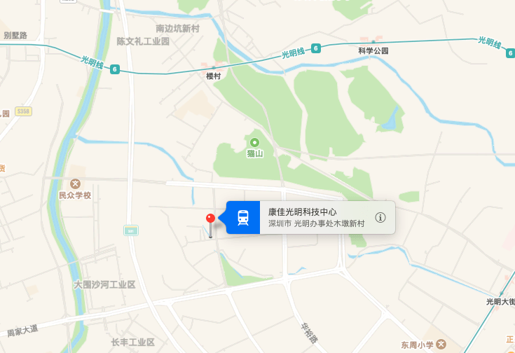 康佳光明科技中心地图示意