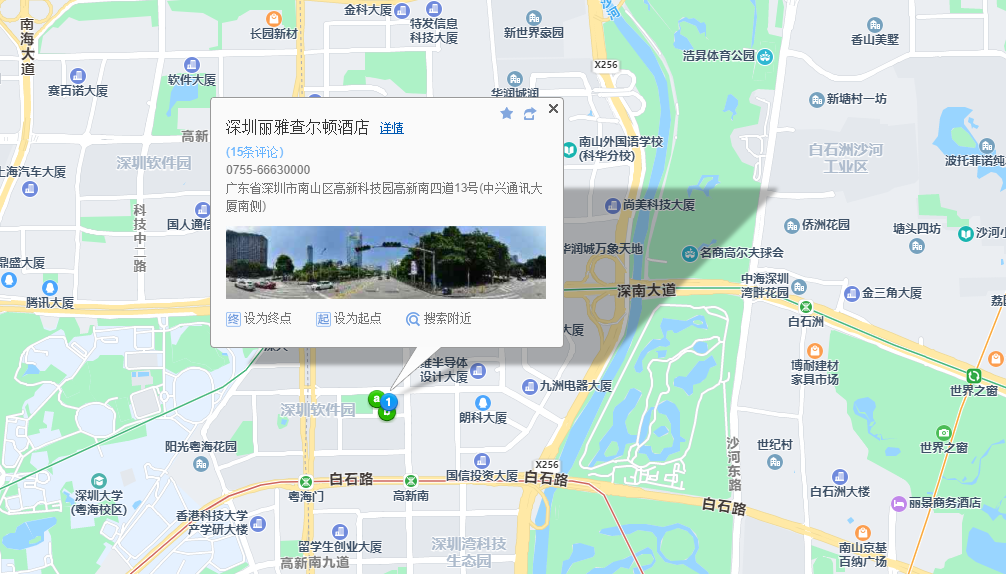 丽雅查尔顿广场地图示意