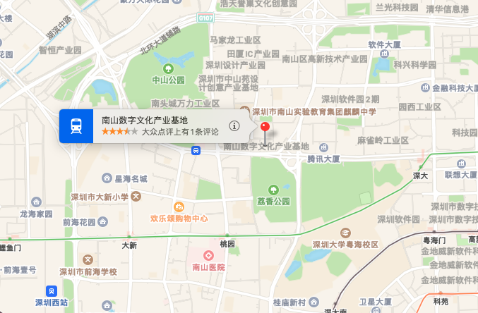 南山数字文化产业基地地图示意