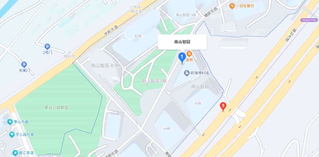 南山智园地图示意
