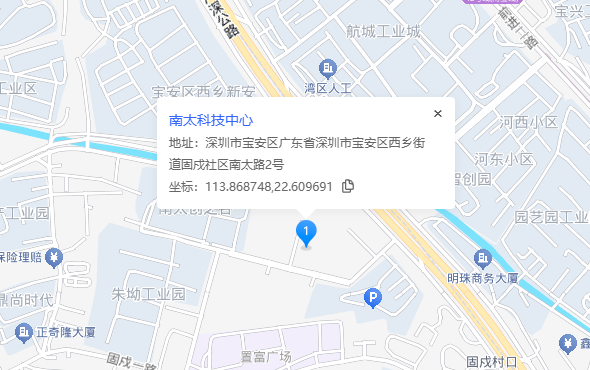 南太科技中心地图示意