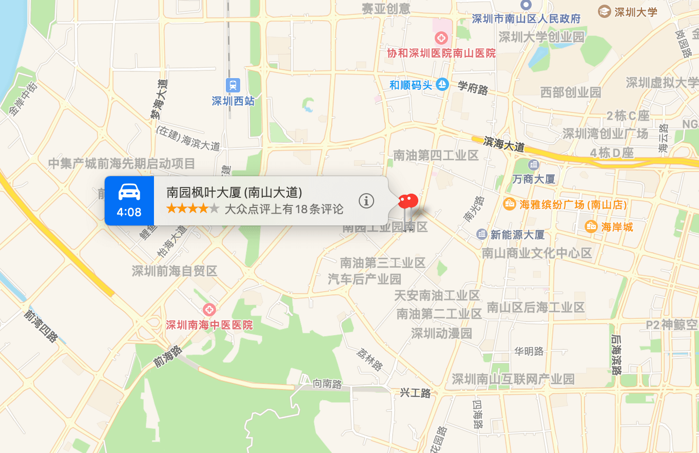 南园枫叶大厦地图示意