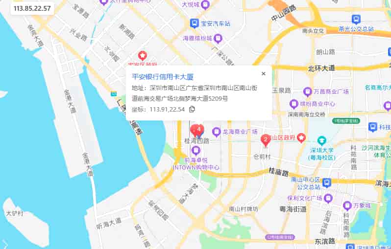 平安信用卡大厦地图示意