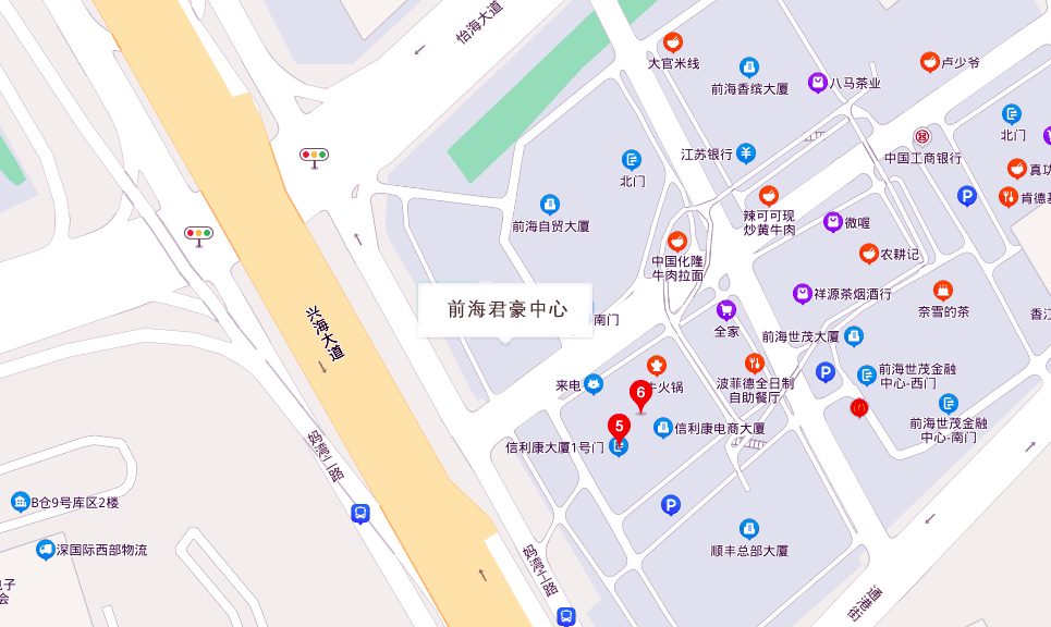 前海君豪中心地图示意