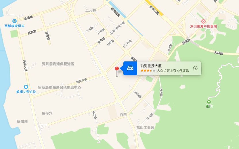 前海世茂大厦地图示意