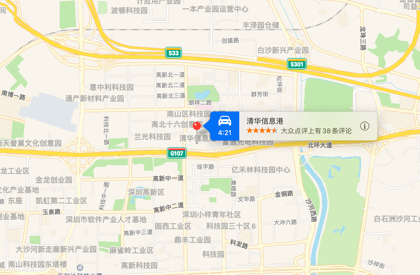 清华紫光信息港地图示意