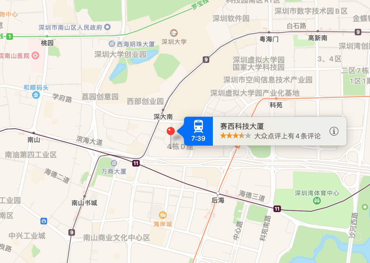 赛西科技大厦地图示意