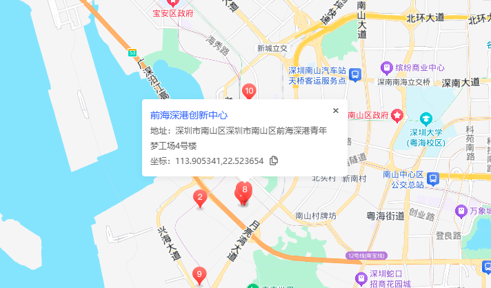 前海深港创新中心地图示意