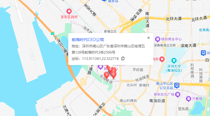 深铁前海时代总部中心地图示意