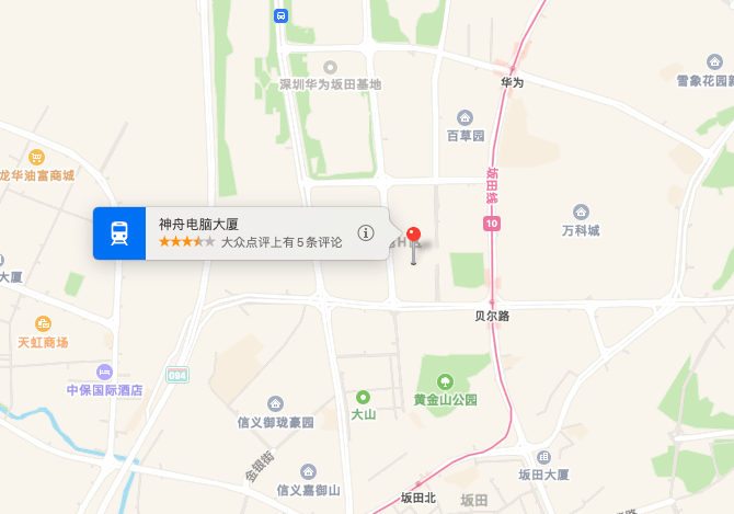 神舟电脑大厦地图示意