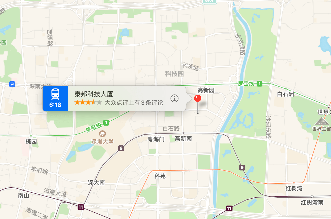 泰邦科技大厦地图示意