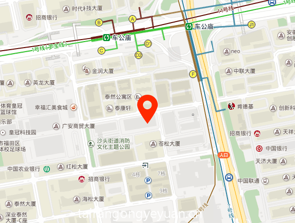 泰然工贸园地图示意