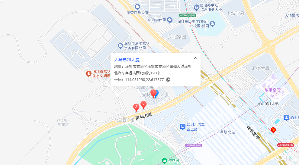 天马总部大厦地图示意