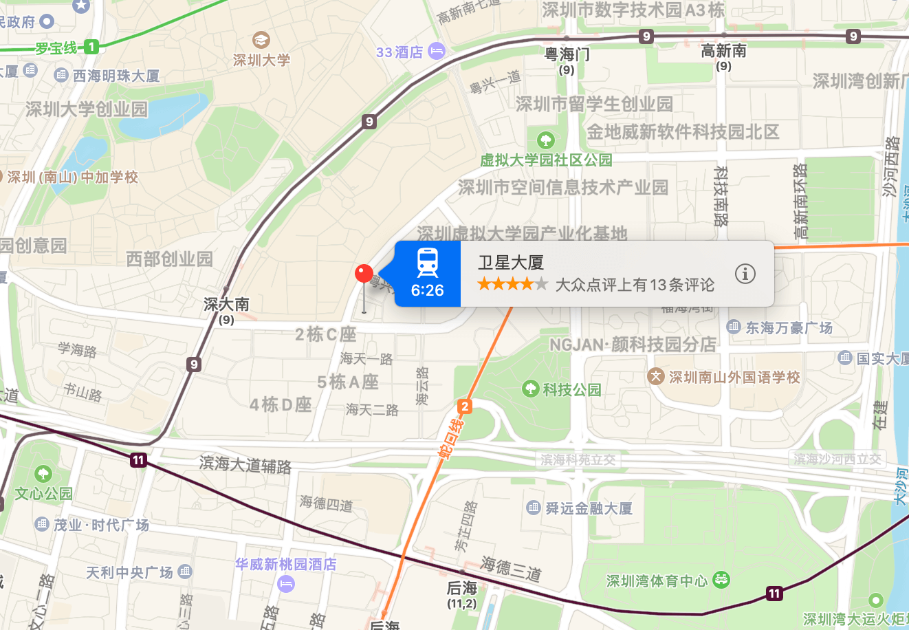 航天卫星大厦地图示意