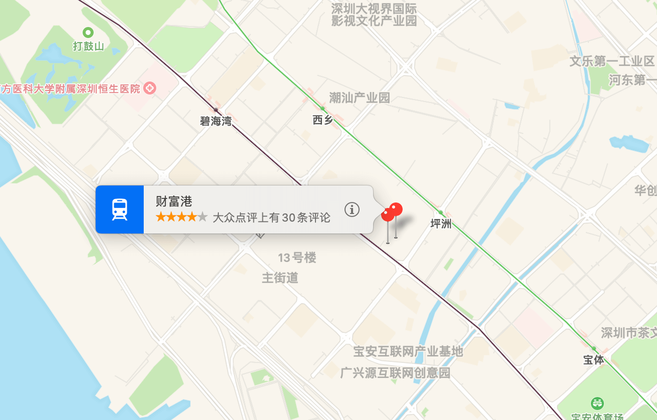 西乡财富港大厦地图示意
