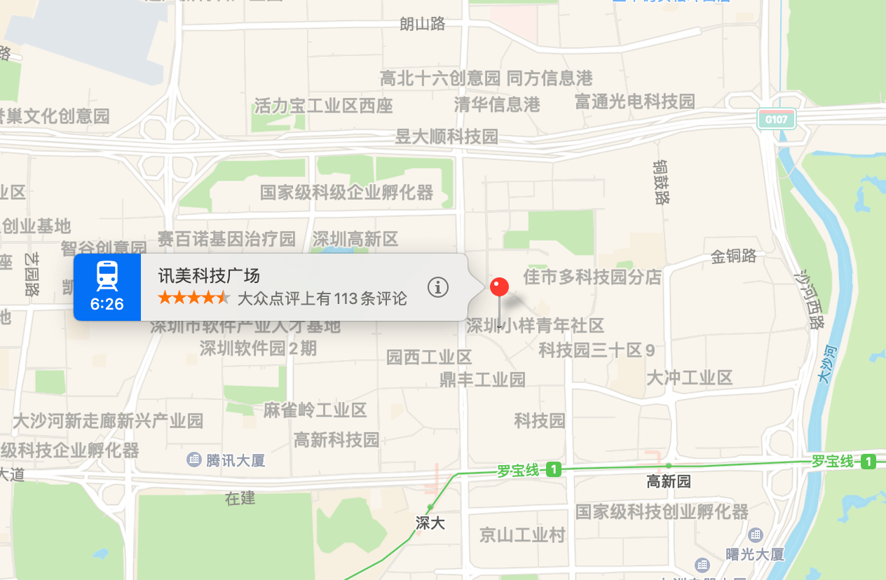 讯美科技广场地图示意