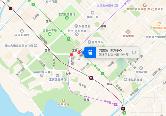 壹方中心地图示意