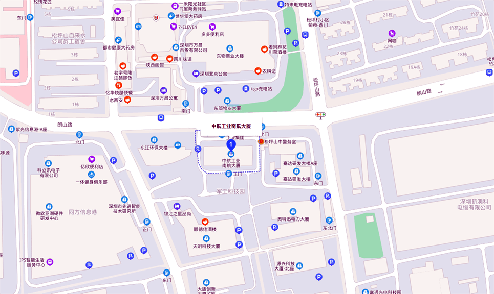 中航南航大厦地图示意