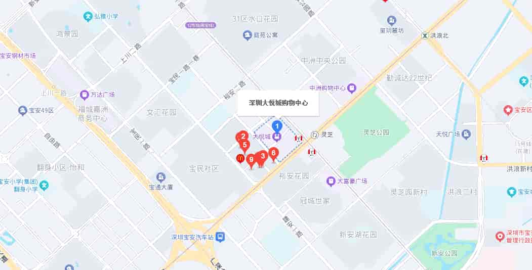中粮大悦城地图示意