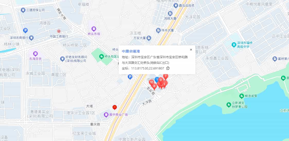 中晟会港湾地图示意