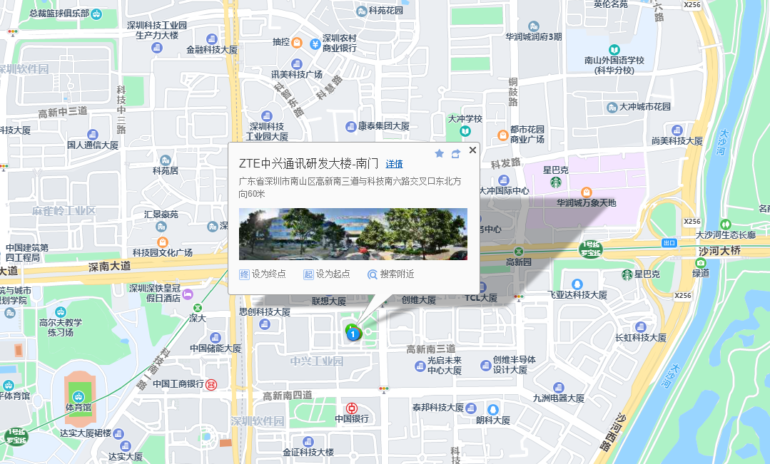 中兴通讯大厦地图示意
